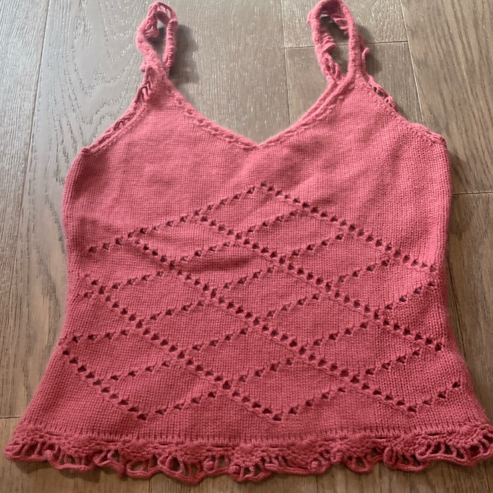 Hand Knit Style Camisole-Salmon Colour